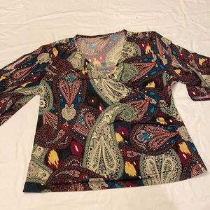 Paisley Crossover Blouse